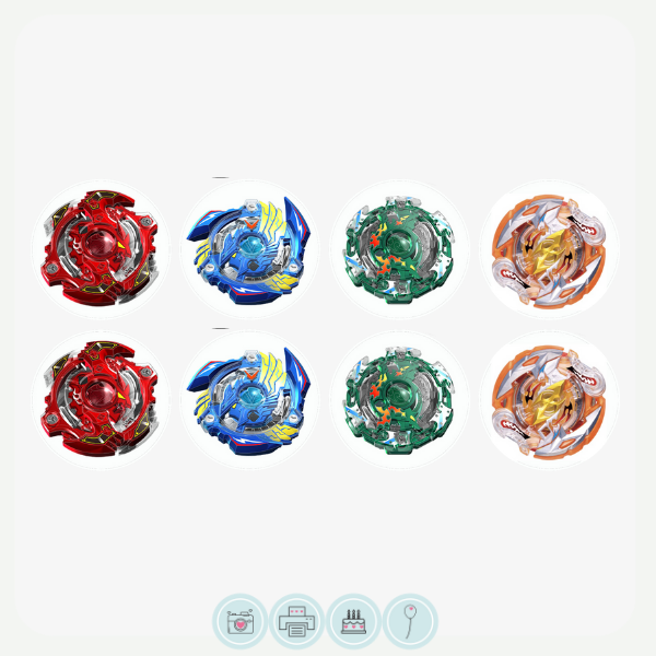 Beyblade Cupcake Toppers – Edible Cake Toppers