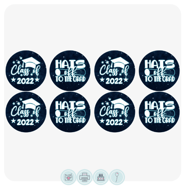 Hats Off to the Graduates Cupcake Toppers Edible Cake Toppers