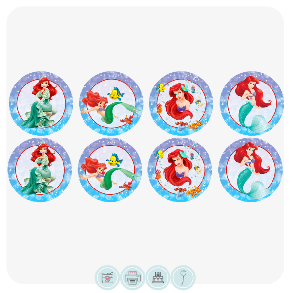 Little Mermaid Cupcake Toppers