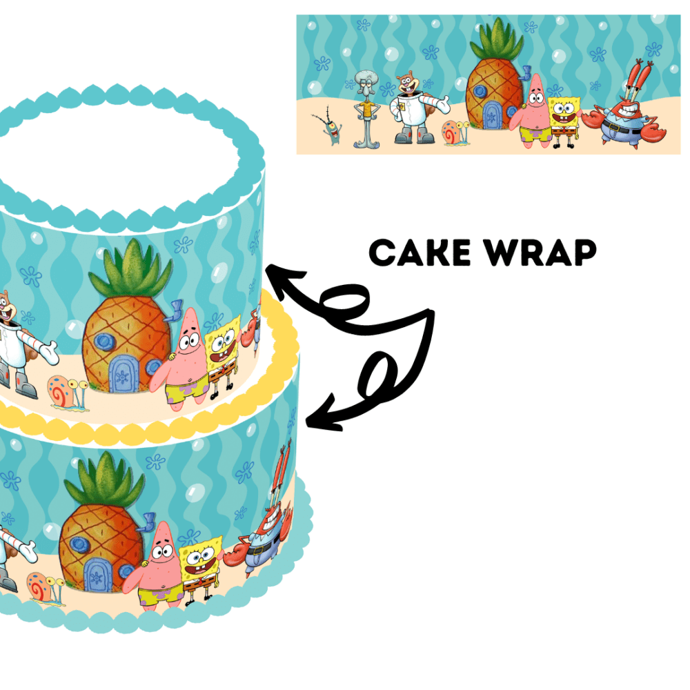 Cake Wrap // Spongebob Squarepants Edible Cake Toppers