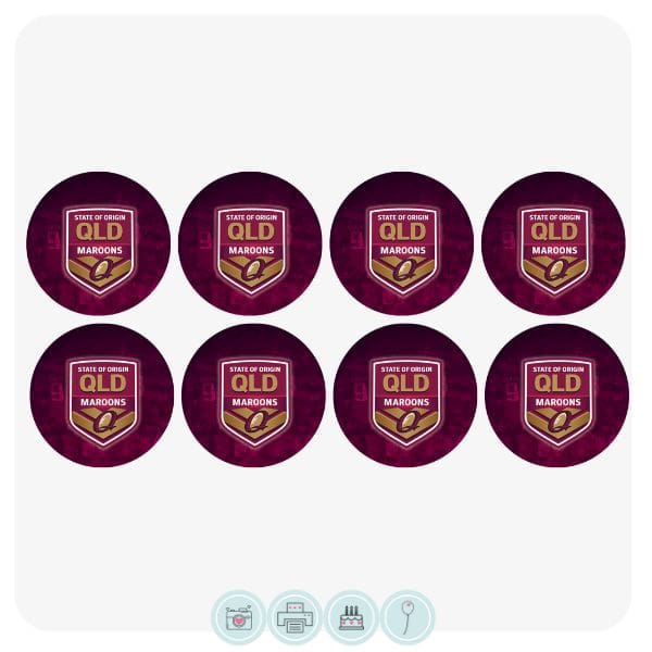 State Of Origin QLD Cupcake Toppers Edible Cake Toppers